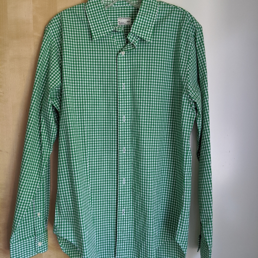Club Monaco Slim Fit Gingham Long sleeve shirt